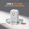 imageTESSAN Universal Travel Adapter PD 45W Ultra Thin International Power Adapter Fast Charger Worldwide Plug Adaptor with 2 USB C 2 USB A to European UK Italy Spain New Zealand Type C G A I 1 Pack