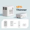 imageTESSAN Universal Travel Adapter PD 45W Ultra Thin International Power Adapter Fast Charger Worldwide Plug Adaptor with 2 USB C 2 USB A to European UK Italy Spain New Zealand Type C G A I 1 Pack