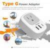 imageUS to India Plug Adapter 3 Pack TESSAN Type D Travel Adapter with 3 USB Ports 1 USB C Power Adaptor for US to India Nepal Maldives Pakistan Bangladesh Sri Lanka Bhutan YemenWhiteGreyType G