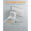 imageUS to India Plug Adapter 3 Pack TESSAN Type D Travel Adapter with 3 USB Ports 1 USB C Power Adaptor for US to India Nepal Maldives Pakistan Bangladesh Sri Lanka Bhutan YemenGreyWhiteType l