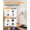 imageUS to India Plug Adapter 3 Pack TESSAN Type D Travel Adapter with 3 USB Ports 1 USB C Power Adaptor for US to India Nepal Maldives Pakistan Bangladesh Sri Lanka Bhutan YemenGreyWhiteType l