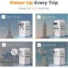 imageUniversal Travel Adapter 20W TESSAN Ultra Slim International Power Adapter with 2 USBC 1 USBA Travel Plug Adaptor Worldwide for US to European UK Spain Italy England New Zealand Type C G A I