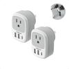 image2 Pack New Zealand Power Adapter TESSAN US to Australia Plug Adapter with 1 Electrical Outlet 3 USB Ports 1 USB C Type I Travel Outlet Adaptor for USA to Australian Argentina China Fiji AUwhite grey  Type I