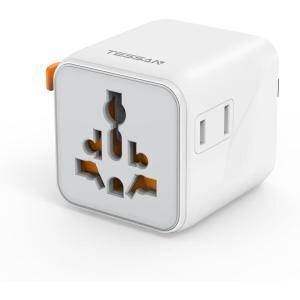 imageTESSAN Universal Travel Adapter International Power Adapter with Dual AC Outlet Small Worldwide Plug Adaptor for US to Europe UK Australia Ireland Japan Type C G A I