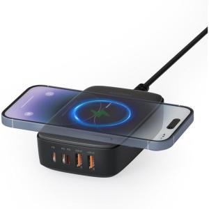 imageWireless Charging Station for Multiple Device PD 65W USB C TESSAN 6 in 1 Magnetic Wireless Charger Station 5 Ft USB Charging Block Compatible with iPhone Android Phone Tablet Laptop Home Office