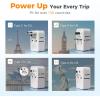 imageTESSAN Universal Travel Adapter PD 25W International Power Adapter Ultral Thin Universal Adapter with 2 USB A 2 USB C for US to European UK Australia IrelandType C G A I White