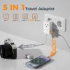 imageTESSAN Universal Travel Adapter PD 25W International Power Adapter Ultral Thin Universal Adapter with 2 USB A 2 USB C for US to European UK Australia IrelandType C G A I White
