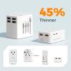 imageTESSAN Universal Travel Adapter PD 25W International Power Adapter Ultral Thin Universal Adapter with 2 USB A 2 USB C for US to European UK Australia IrelandType C G A I White