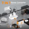imageTESSAN 600W Pure Sine Wave 220V to 110V Voltage Converter US to Europe Universal Travel Adapter with 4 USB Ports PD 35W QC 30W EUUKAUITIndia Plug Adaptor Step Down Transformer Power Converters