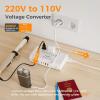 imageTESSAN 600W Pure Sine Wave 220V to 110V Voltage Converter US to Europe Universal Travel Adapter with 4 USB Ports PD 35W QC 30W EUUKAUITIndia Plug Adaptor Step Down Transformer Power Converters