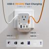 imageTESSAN Brazil Plug Adapter 2 Pack 7 in 1 PD 20W Travel Adaptor with 4 Electrical Outlets and 3 USB Charger Ports 1 USBA 2 USBC Type N Power Adapters for US to Brasil Brazilian