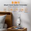 imageTESSAN Multi Plug Wall Outlet 6 AC Outlet Extender with 3 USB Ports 2A1C and Night Light 3Sided Multiple Wall Plug ExpanderCharging Station for Cruise Travel Home Office Dorm Room Essentials