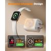 imageCharging Blocks for Apple Watch 3in1 PD 20W USB C Charger Block with Builtin Wireless Watch Charging Dual Ports Wall Charger Compatible with iPhoneiWatchBlueWhite