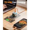 imageCharging Blocks for Apple Watch 3in1 PD 20W USB C Charger Block with Builtin Wireless Watch Charging Dual Ports Wall Charger Compatible with iPhoneiWatchBlueBlue