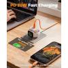 imageCharging Blocks for Apple Watch 3in1 PD 20W USB C Charger Block with Builtin Wireless Watch Charging Dual Ports Wall Charger Compatible with iPhoneiWatchBluePink