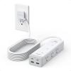 imageTESSAN Surge Protector Power Strip PD 20W Ultra Thin Flat Plug 6 FT Extension Cord 9 Outlets 4 USB2 USB C 1050J 1875W 15A Multiple Outlets Charging Station for Home Office College Dorm RoomWhite