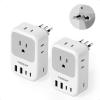 imageItaly Travel Plug Adapter 28W TESSAN Italy Power Adapter with 4 Outlets 5 USB Ports 3 USBC Type L Outlet Adaptor for US to Italy Italian Chile Rome Uruguay Venice Libya Syria Tunisia 2 Packs