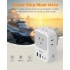 imageType G Adapter for Travel 28W TESSAN US to UK Plug Adapter with 4 Outlets 5 USB Ports 3 USBC Power Outlet Adaptor for USA to Ireland England London British Scotland Hong Kong Kenya 2 Packs