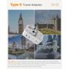 imageType G Adapter for Travel 28W TESSAN US to UK Plug Adapter with 4 Outlets 5 USB Ports 3 USBC Power Outlet Adaptor for USA to Ireland England London British Scotland Hong Kong Kenya 2 Packs