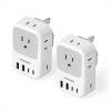 imageType G Adapter for Travel 28W TESSAN US to UK Plug Adapter with 4 Outlets 5 USB Ports 3 USBC Power Outlet Adaptor for USA to Ireland England London British Scotland Hong Kong Kenya 2 Packs