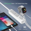 image:imageFlat Plug Power Strip with USB TESSAN Slim Nightstand Desktop Charging Station with 3 USB Ports 3 Electrical Outlet 5 ft Extension Cord Long Power Strip Mountable for Home Office Dorm Essentials