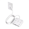 image:imageTESSAN 10Ft Grey Extension Cord with Multiple Outlets Surge Protector Power Strip with 6 Outlets and 4 USB Ports 2 USB C 2100 Joules Protection Flat Plug Outlet Extender for Home Office DormGrey