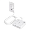 image:imageTESSAN 10Ft Grey Extension Cord with Multiple Outlets Surge Protector Power Strip with 6 Outlets and 4 USB Ports 2 USB C 2100 Joules Protection Flat Plug Outlet Extender for Home Office DormGrey