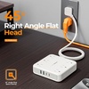 image:imageTESSAN 10Ft Grey Extension Cord with Multiple Outlets Surge Protector Power Strip with 6 Outlets and 4 USB Ports 2 USB C 2100 Joules Protection Flat Plug Outlet Extender for Home Office DormGrey