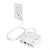 image:imageTESSAN 10Ft Grey Extension Cord with Multiple Outlets Surge Protector Power Strip with 6 Outlets and 4 USB Ports 2 USB C 2100 Joules Protection Flat Plug Outlet Extender for Home Office DormGrey