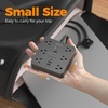 image:imageTESSAN 10Ft Grey Extension Cord with Multiple Outlets Surge Protector Power Strip with 6 Outlets and 4 USB Ports 2 USB C 2100 Joules Protection Flat Plug Outlet Extender for Home Office Dormblack