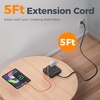 image:imageTESSAN 10Ft Grey Extension Cord with Multiple Outlets Surge Protector Power Strip with 6 Outlets and 4 USB Ports 2 USB C 2100 Joules Protection Flat Plug Outlet Extender for Home Office Dormblack