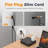 image:imageTESSAN 10Ft Grey Extension Cord with Multiple Outlets Surge Protector Power Strip with 6 Outlets and 4 USB Ports 2 USB C 2100 Joules Protection Flat Plug Outlet Extender for Home Office Dormblack