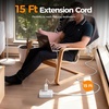 image:imageTESSAN 10Ft Grey Extension Cord with Multiple Outlets Surge Protector Power Strip with 6 Outlets and 4 USB Ports 2 USB C 2100 Joules Protection Flat Plug Outlet Extender for Home Office DormGrey