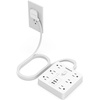 image:imageTESSAN 10Ft Grey Extension Cord with Multiple Outlets Surge Protector Power Strip with 6 Outlets and 4 USB Ports 2 USB C 2100 Joules Protection Flat Plug Outlet Extender for Home Office Dormwhite