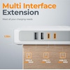 image:imageTESSAN 10Ft Grey Extension Cord with Multiple Outlets Surge Protector Power Strip with 6 Outlets and 4 USB Ports 2 USB C 2100 Joules Protection Flat Plug Outlet Extender for Home Office DormGrey
