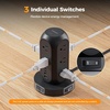 image:imageTESSAN Tower Power Strip with Individual Switches Surge Protector with 11 Outlets 4 USB Ports 2 USB C Flat Extension Cord 10 Ft 1625W 20W Charging Station for Multiple Devices for Office DormBlack
