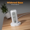 image:imageTESSAN Tower Power Strip with Individual Switches Surge Protector with 11 Outlets 4 USB Ports 2 USB C Flat Extension Cord 10 Ft 1625W 20W Charging Station for Multiple Devices for Office DormGrey