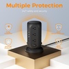 image:imageTESSAN Tower Power Strip with Individual Switches Surge Protector with 12 Outlets 5 USB Ports2 USB C Flat Extension Cord 6 Ft 1250W Charging Station for Multiple Devices Office Dorm GreyBlack