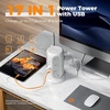 image:imageTESSAN Tower Power Strip with Individual Switches Surge Protector with 12 Outlets 5 USB Ports2 USB C Flat Extension Cord 6 Ft 1250W Charging Station for Multiple Devices Office Dorm GreyGrey