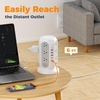 image:imageTESSAN Tower Power Strip with Individual Switches Surge Protector with 12 Outlets 5 USB Ports2 USB C Flat Extension Cord 6 Ft 1250W Charging Station for Multiple Devices Office Dorm GreyGrey