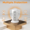 image:imageTESSAN Tower Power Strip with Individual Switches Surge Protector with 12 Outlets 5 USB Ports2 USB C Flat Extension Cord 6 Ft 1250W Charging Station for Multiple Devices Office Dorm GreyGrey