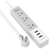 image:imageFlat Plug Power Strip with USB TESSAN Slim Nightstand Desktop Charging Station with 3 USB Ports 3 Electrical Outlet 5 ft Extension Cord Long Power Strip Mountable for Home Office Dorm Essentials