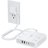 image:imageTESSAN 10Ft Grey Extension Cord with Multiple Outlets Surge Protector Power Strip with 6 Outlets and 4 USB Ports 2 USB C 2100 Joules Protection Flat Plug Outlet Extender for Home Office DormGrey
