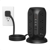 image:imageTESSAN Tower Power Strip with Individual Switches Surge Protector with 12 Outlets 5 USB Ports2 USB C Flat Extension Cord 6 Ft 1250W Charging Station for Multiple Devices Office Dorm GreyBlack