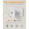 image:imageTESSAN US to UK Plug Adapter PD 20W 2 Pack Ultra Thin UK Adapters for Travel with 3 USB Ports 2 USB C Type G Power Adaptor for USA to Ireland Scotland Dubai Hong Kong England British Kenya London