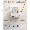 image:imageTESSAN US to UK Plug Adapter PD 20W 2 Pack Ultra Thin UK Adapters for Travel with 3 USB Ports 2 USB C Type G Power Adaptor for USA to Ireland Scotland Dubai Hong Kong England British Kenya London