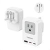 image:imageTESSAN US to UK Plug Adapter PD 20W 2 Pack Ultra Thin UK Adapters for Travel with 3 USB Ports 2 USB C Type G Power Adaptor for USA to Ireland Scotland Dubai Hong Kong England British Kenya London