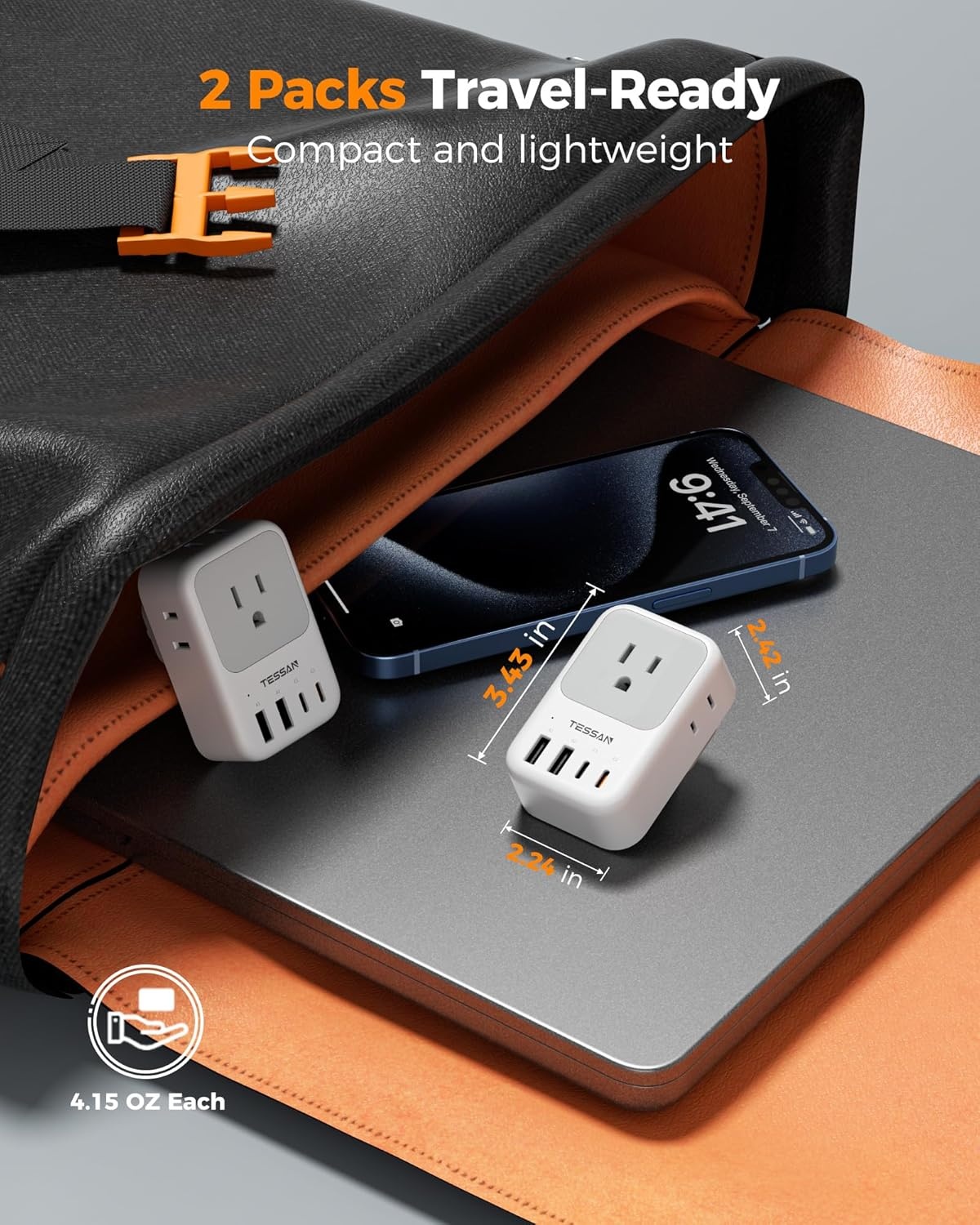 image:imageNew Zealand Power Adapter 2 Pack TESSAN PD 20W US to Australia Plug Adapter with 4 AC Outlets 4 USB Ports 2 USB C Type I Travel Adaptor for USA to Australian Argentina China Fiji AU NZ SamoaType G  UK Ireland