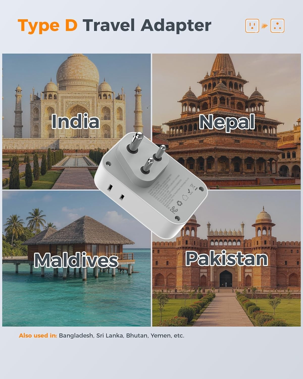 image:imageNew Zealand Power Adapter 2 Pack TESSAN PD 20W US to Australia Plug Adapter with 4 AC Outlets 4 USB Ports 2 USB C Type I Travel Adaptor for USA to Australian Argentina China Fiji AU NZ SamoaType D  India Maldives