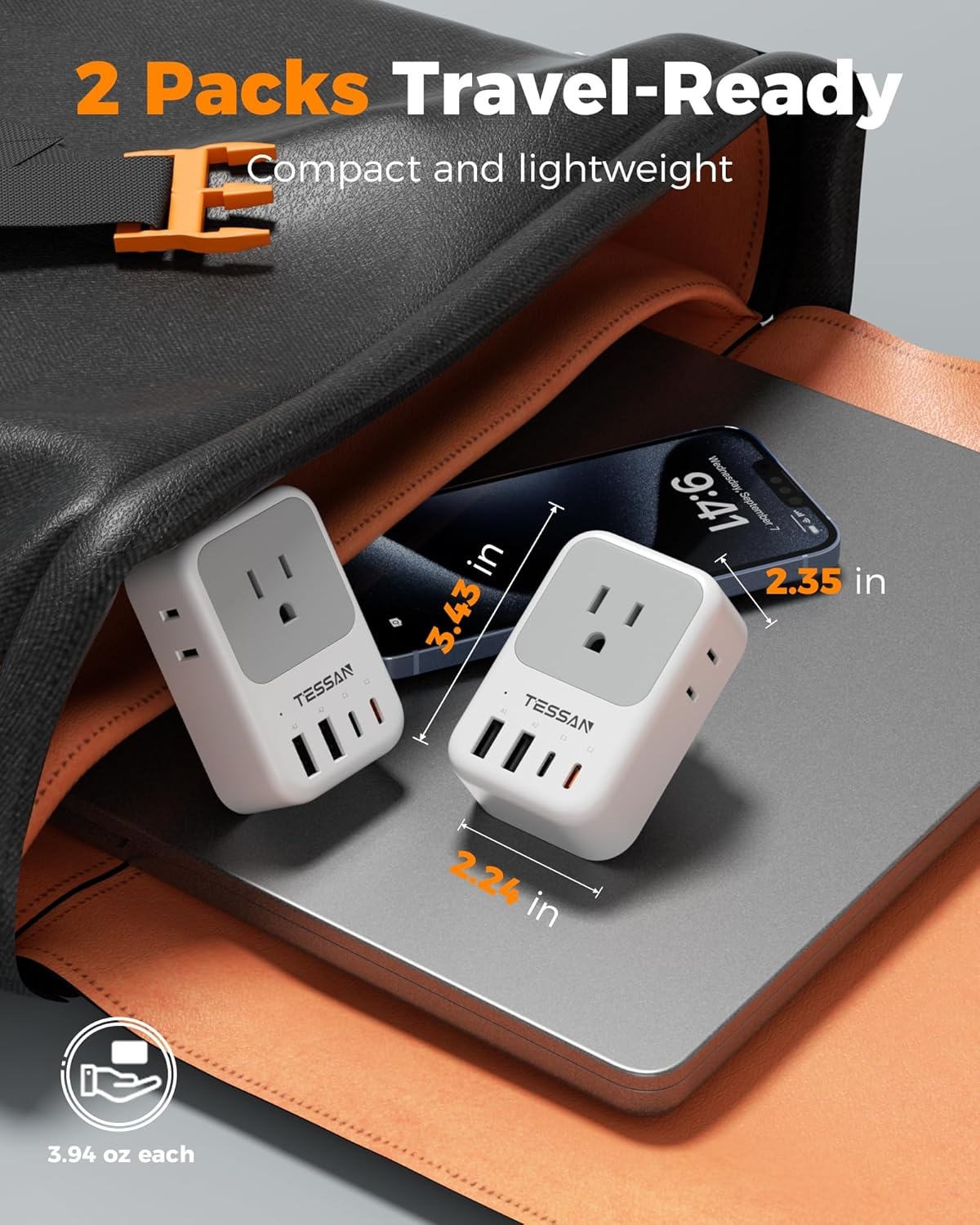 image:imageNew Zealand Power Adapter 2 Pack TESSAN PD 20W US to Australia Plug Adapter with 4 AC Outlets 4 USB Ports 2 USB C Type I Travel Adaptor for USA to Australian Argentina China Fiji AU NZ SamoaType I  Australia China